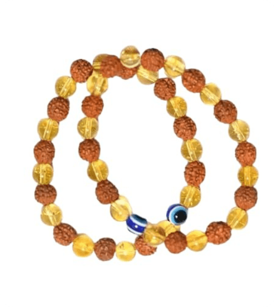 Energized Rudraksha Crystal Evil Eye Bracelet