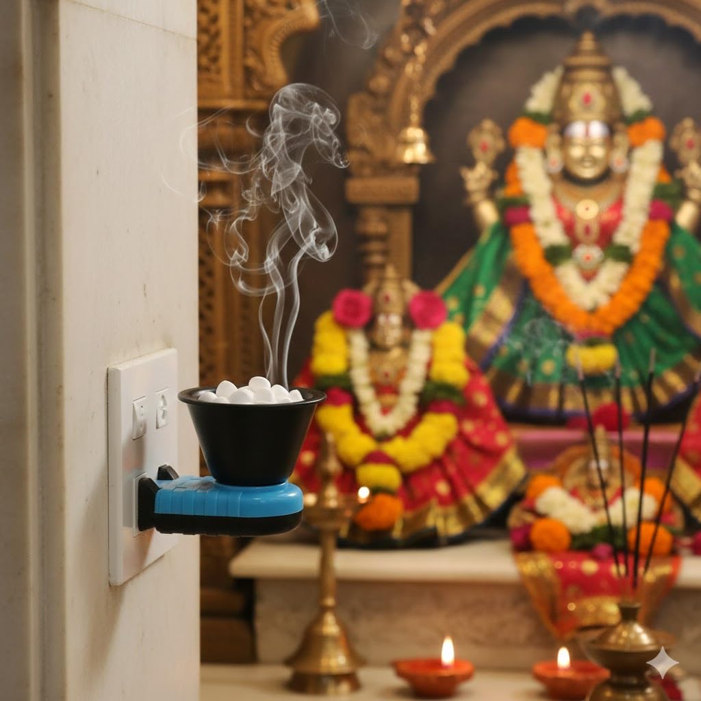 Electric Camphor Diffuser Plug-in Kapoor Dani for Pooja Room