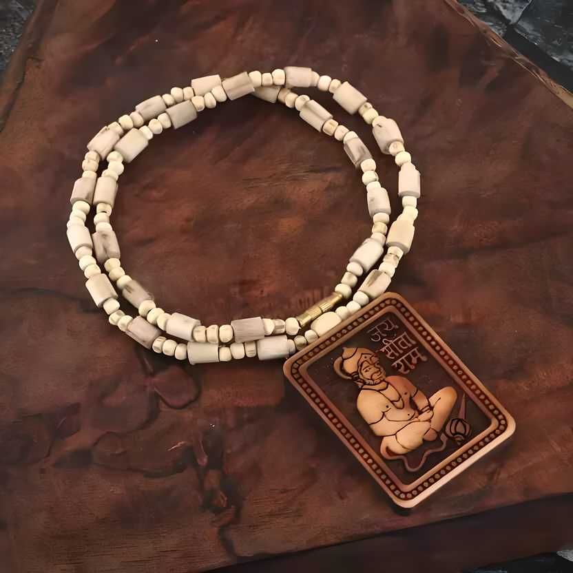 Bageshwar Dham Authentic Tulsi Mala 100% Original Tulsi Beads with Hanuman Ji Locket