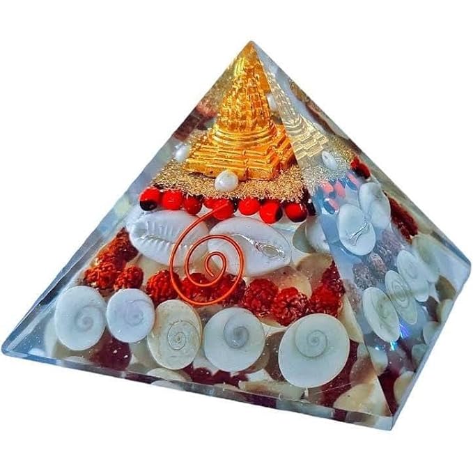 Shri Yantra Gomti Chakra Orgone Pyramid for Wealth and Prosperity