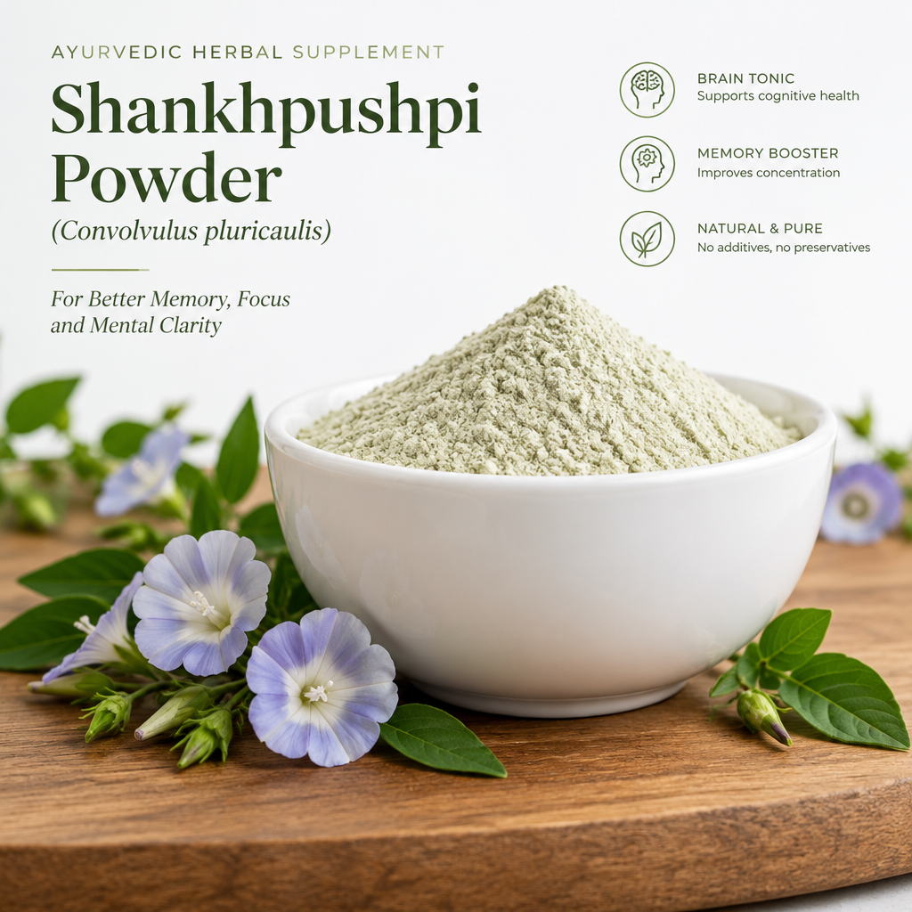 Shankhpushpi Powder - Pure Brain Tonic Memory Booster Ayurvedic