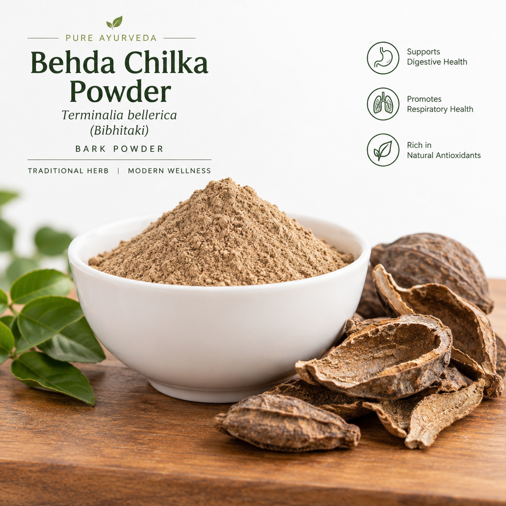 Behda Chilka Powder - Pure Terminalia Bellerica Digestion Respiratory Ayurvedic